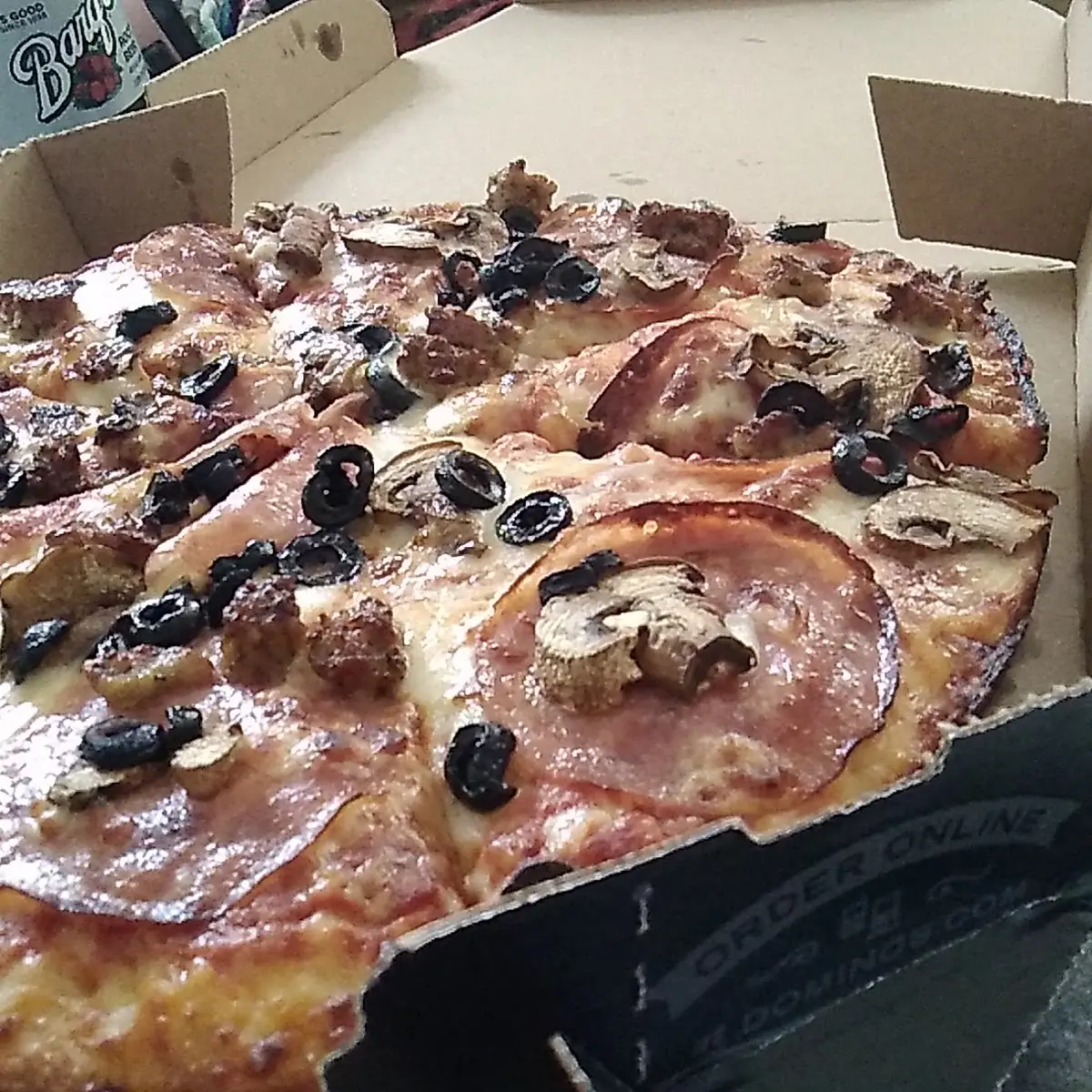 Mushroom Olive Sausage Pizza