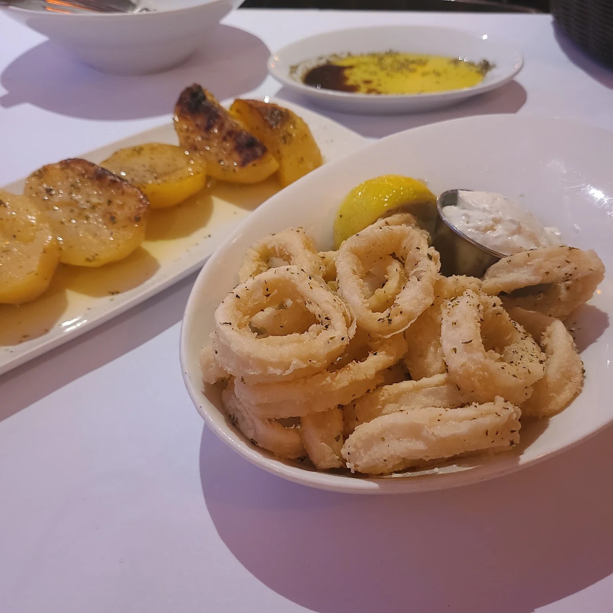 Oven Potatoes and Calamari