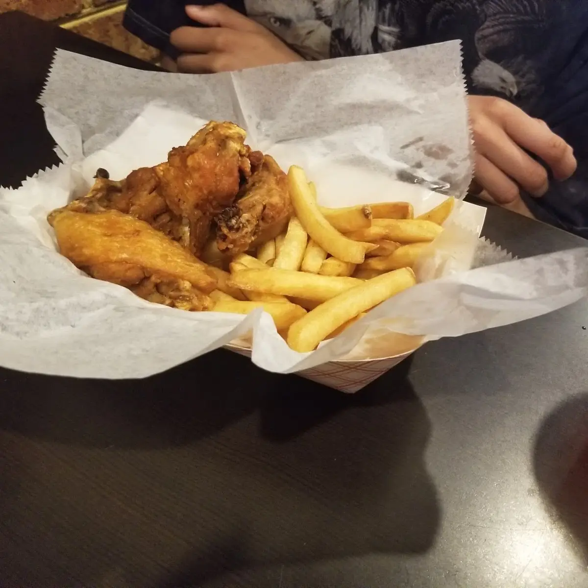 Plain Wings with Fries