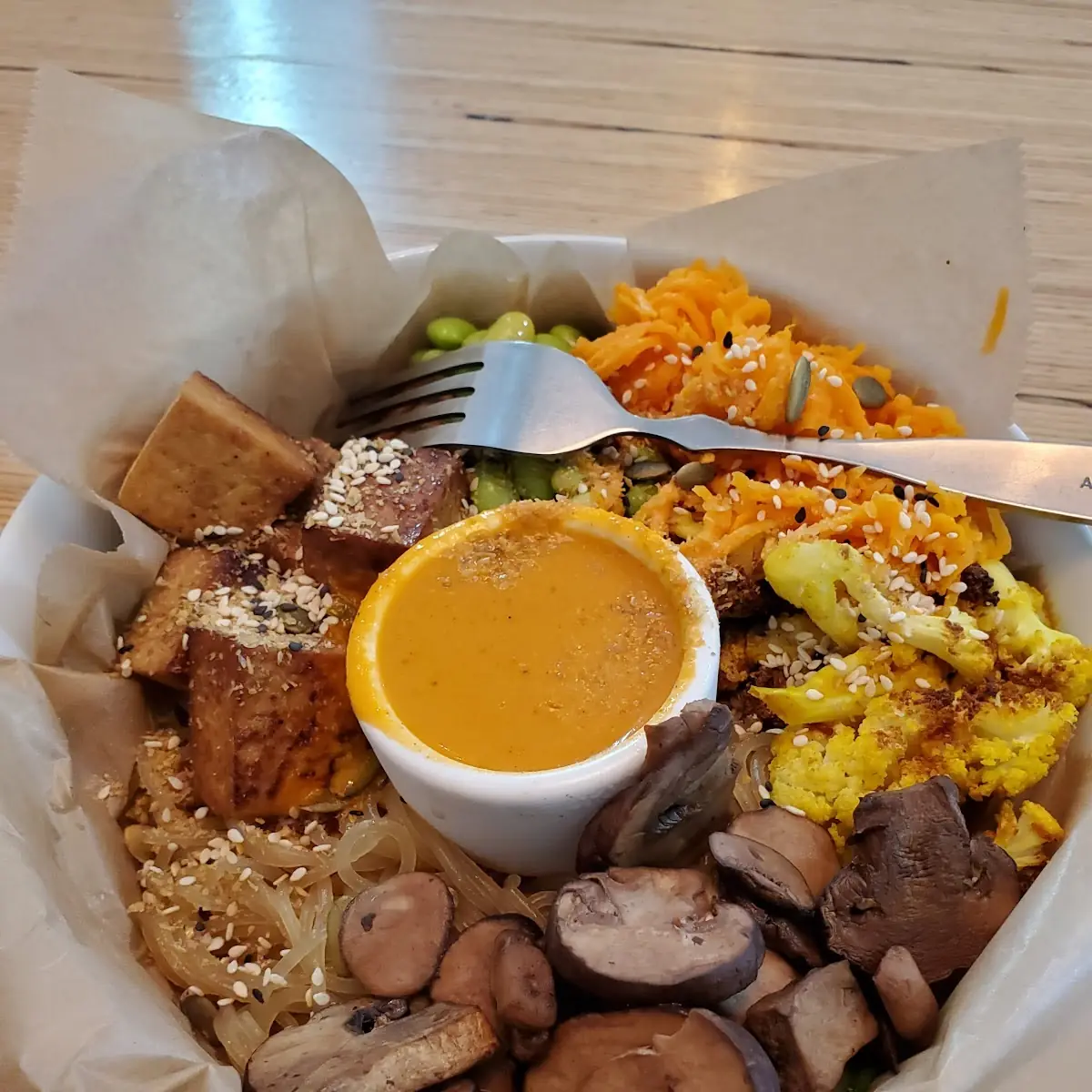 Turmeric Cauliflower and Balsamic Mushrooms