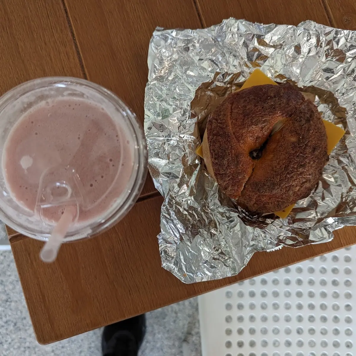 Sausage Egg and Cheese on Cheese Bagel