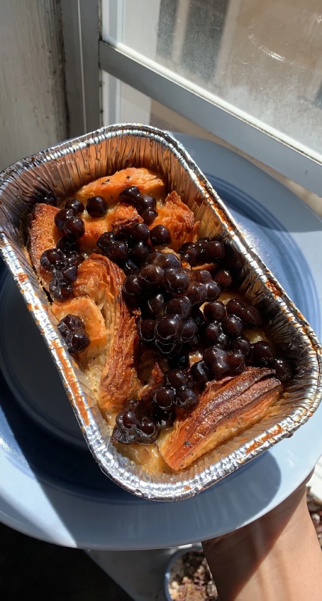 Brown Sugar Bread Pudding with Tapioca Pearls