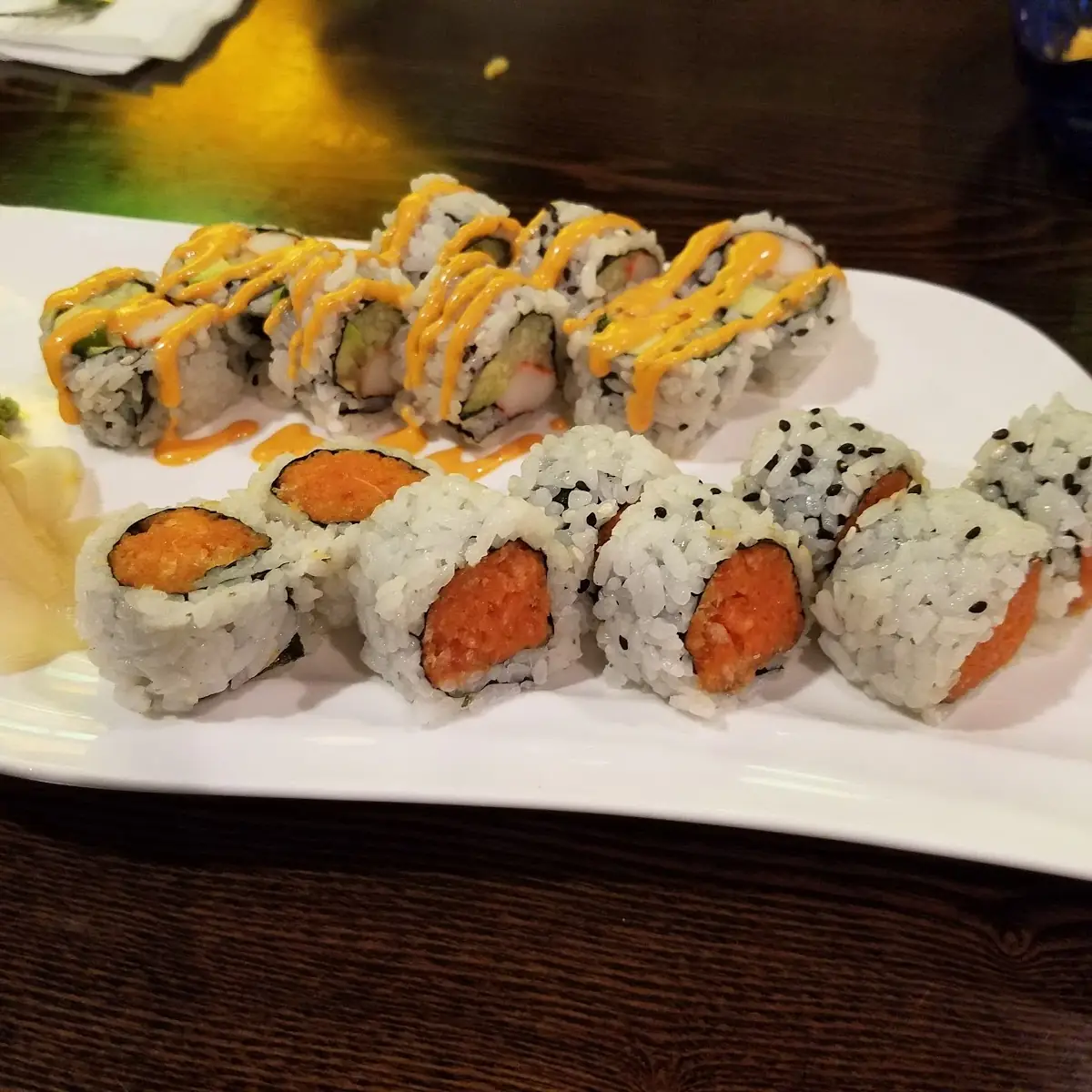 Spicy California Roll and Spicy Salmon Roll