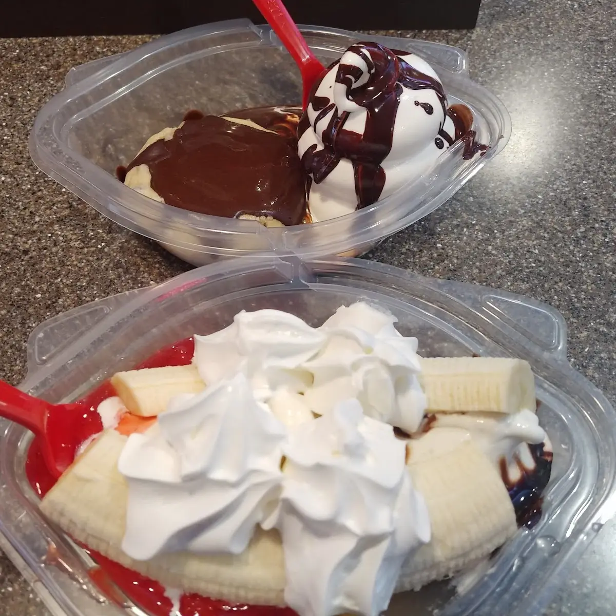 Fudge Stuffed Cookie and a Banana Split