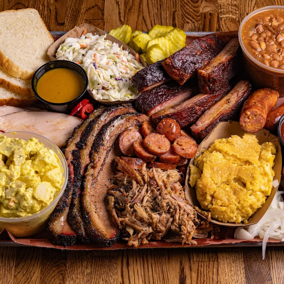 Ribs Brisket Mac Cheese Baked Potato