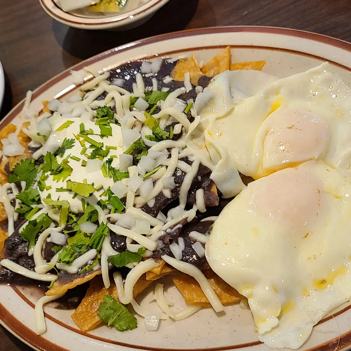 Chiliquiles with Black Bean Sauce