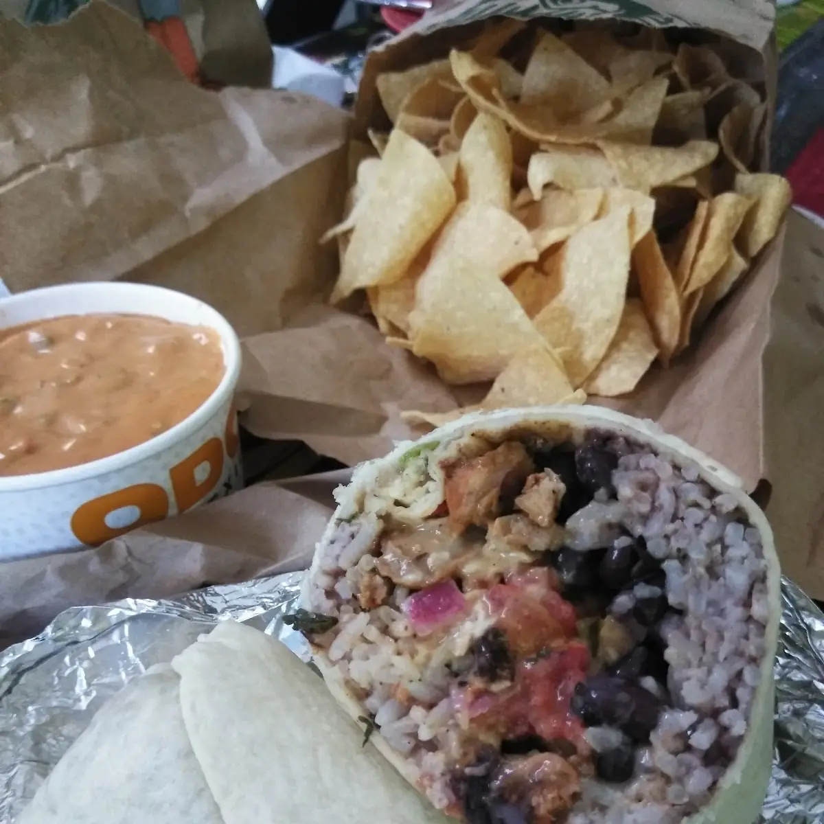 Queso Chicken Burrito