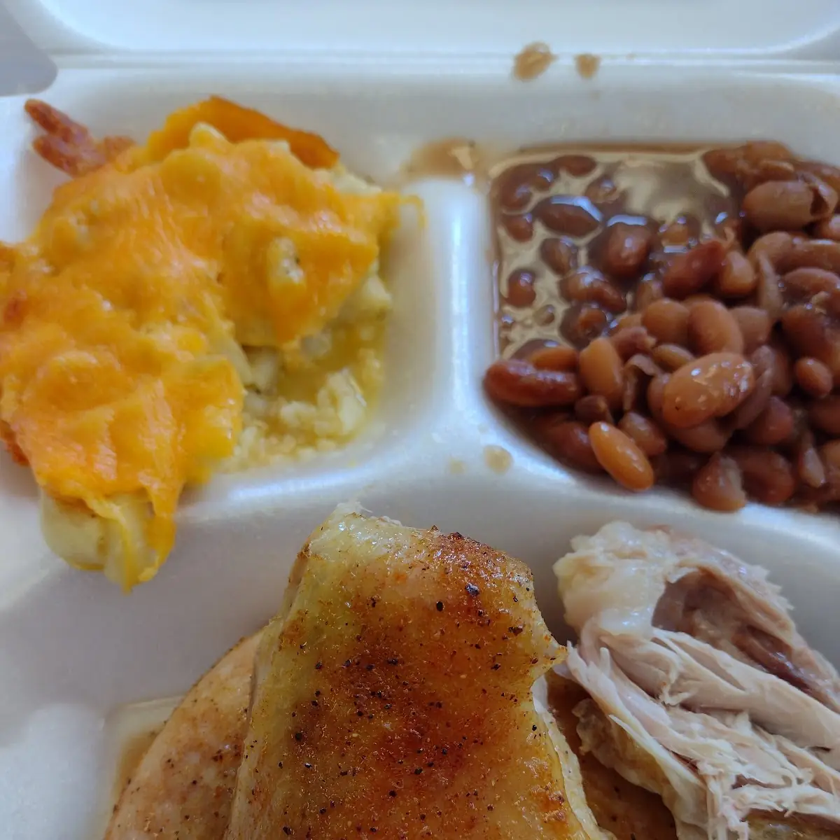 Baked Chicken Baked Beans Mac & Cheese