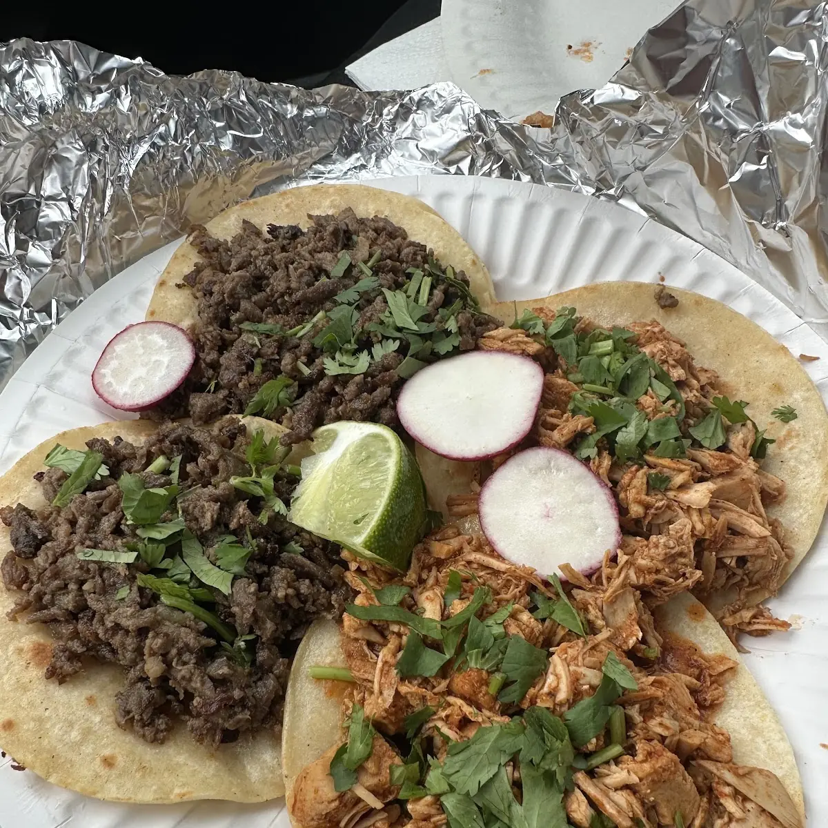 Carne Asada and Chicken Tacos