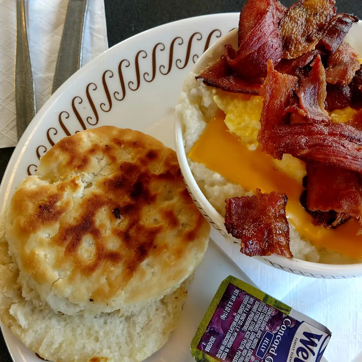 Sausage Egg & Cheese Classic Waffle with Bacon
