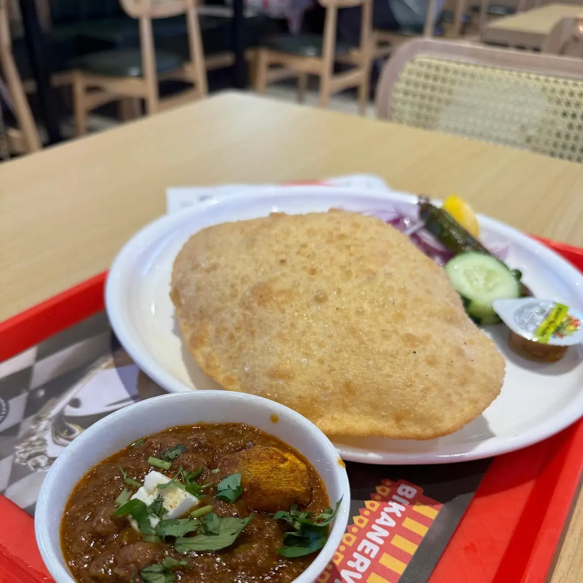 Chole Bhature with Onion Salad