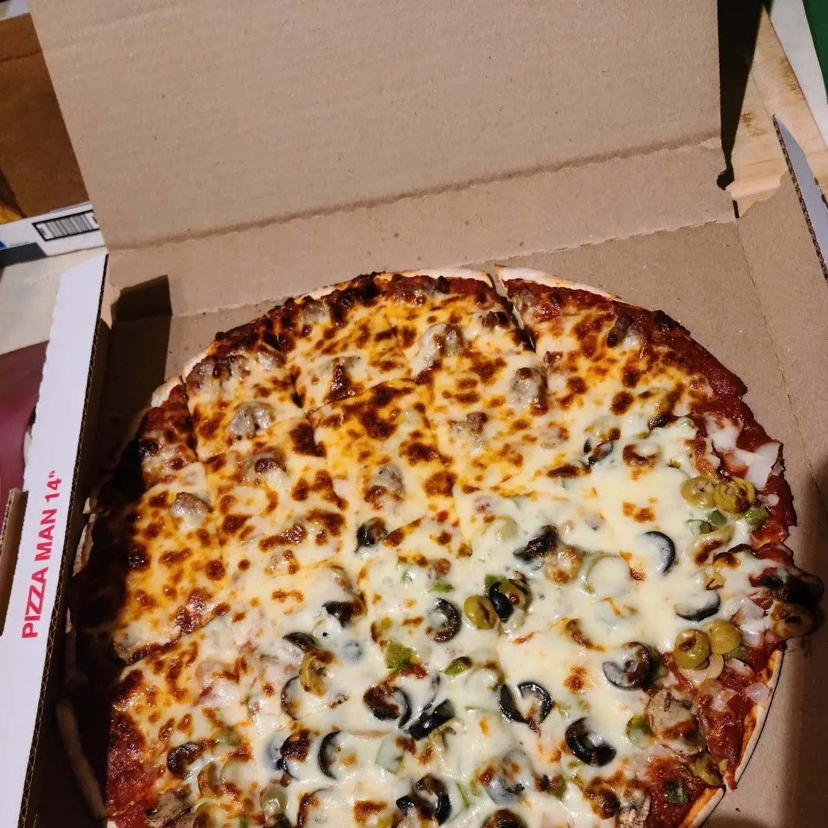 Half Sausage Pizza Half Veggie Pizza