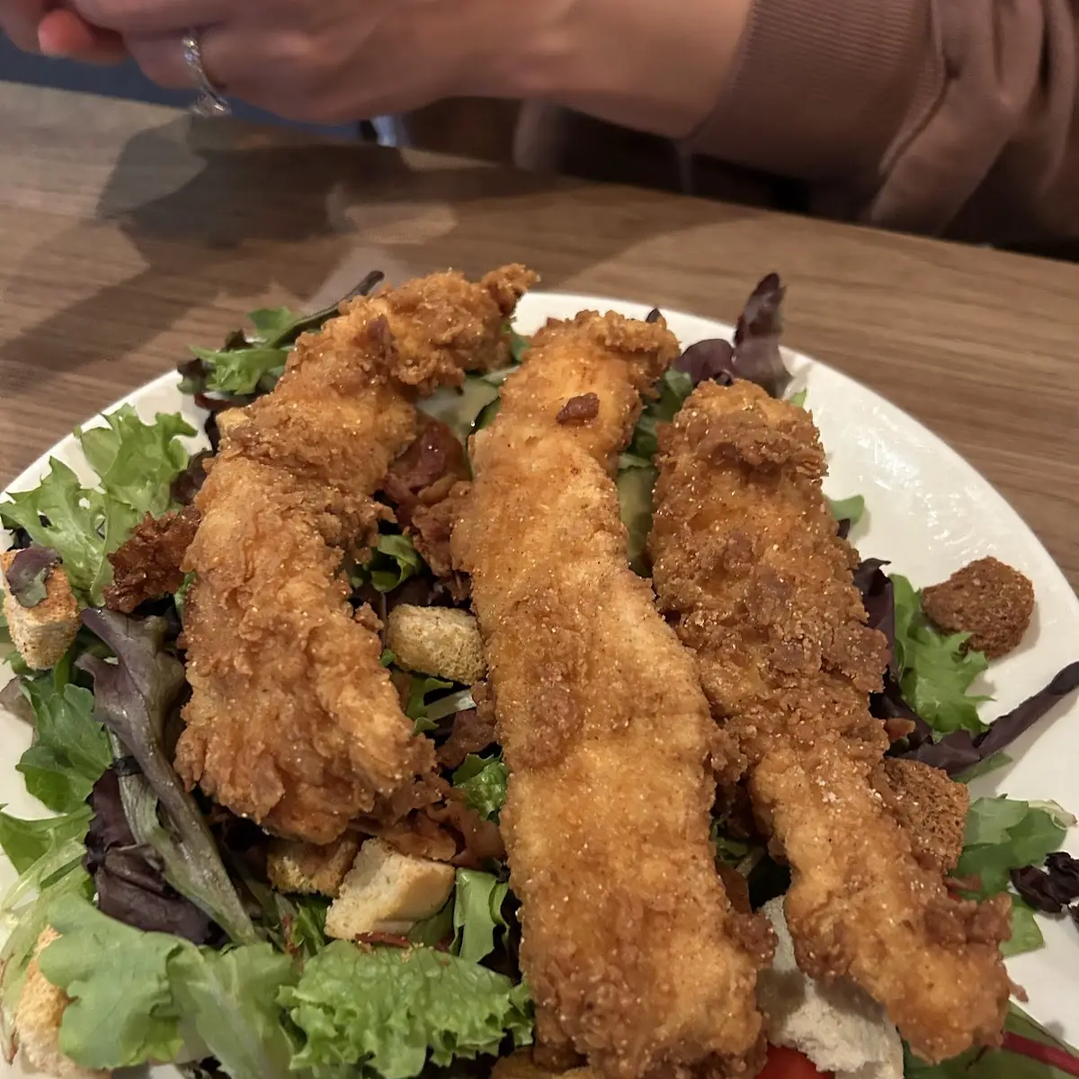 Salad with Fried Chicken