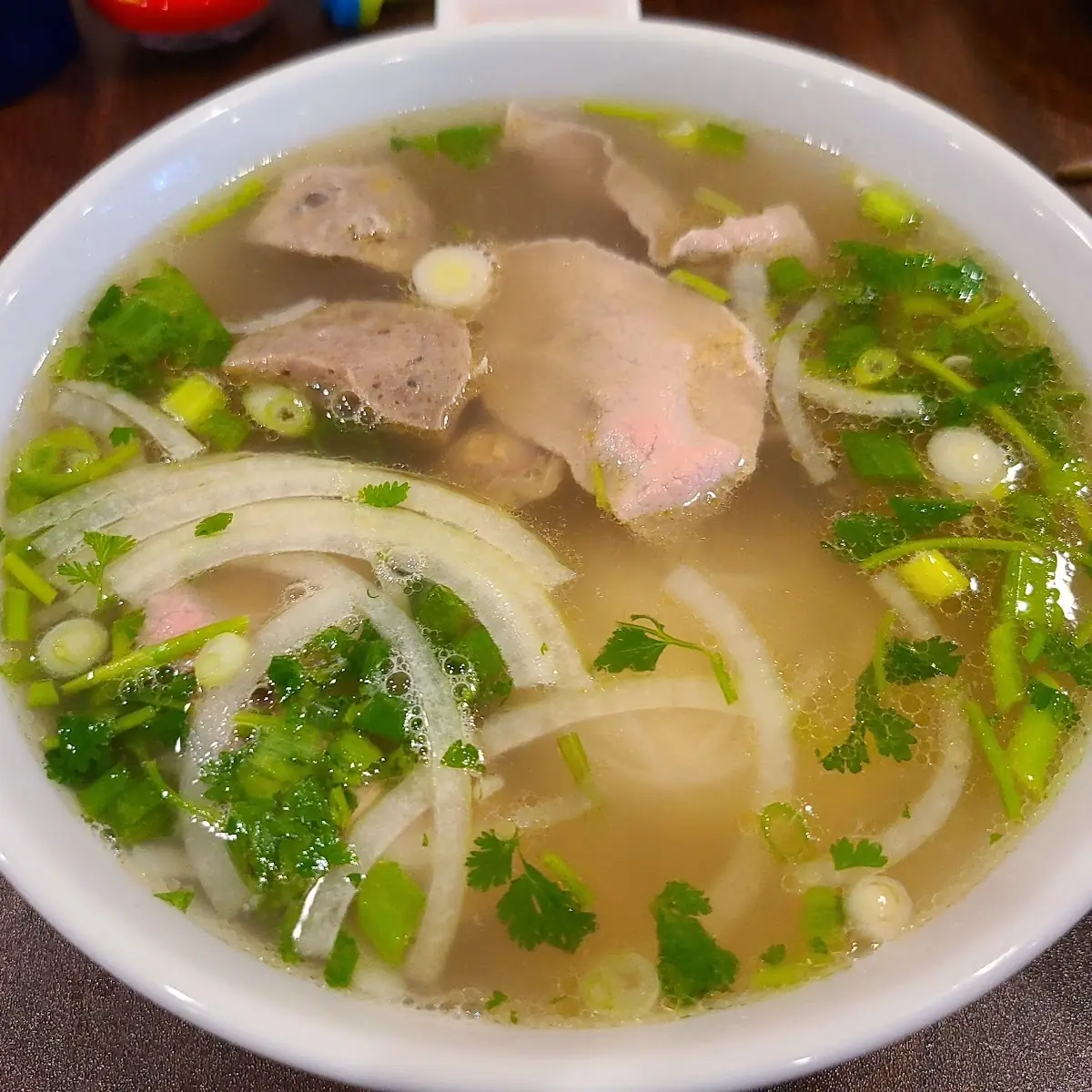 Beef Noodle Soup with Chopsticks