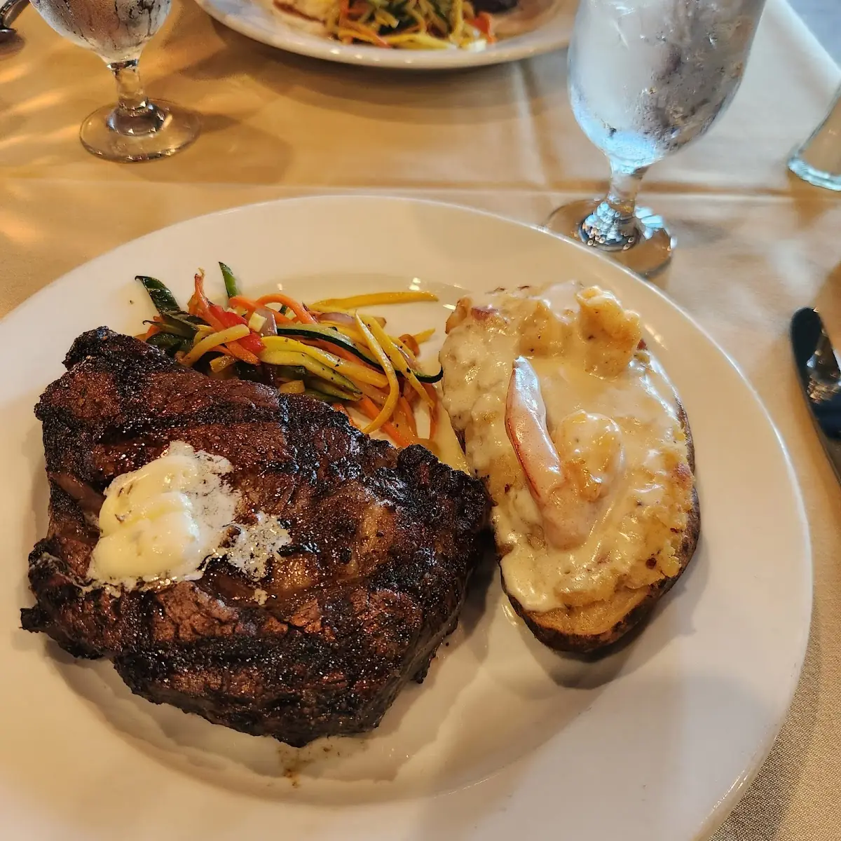 Steak and Unique Baked Potato