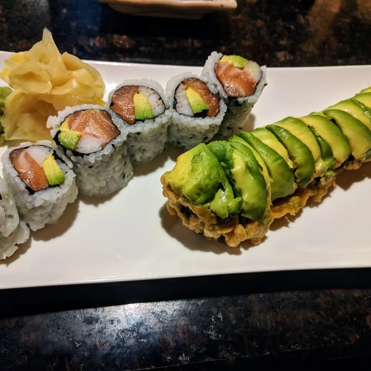 Alaska Roll and Tempura Roll with Avocado