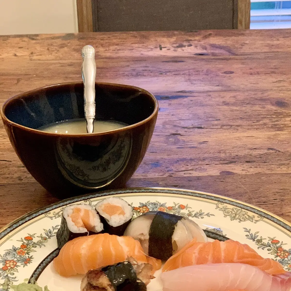 Sushi with Miso Soup