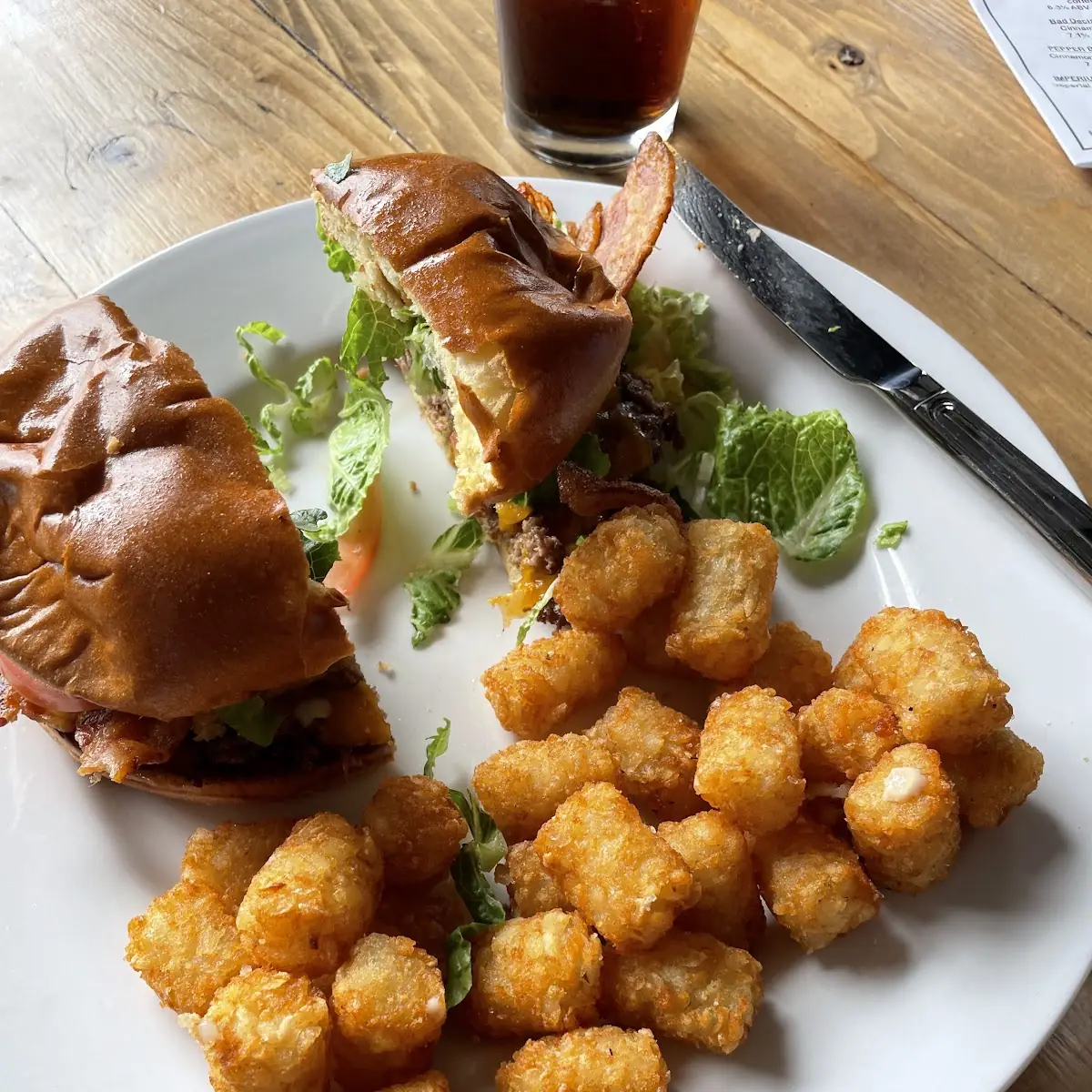 Cheesy Burger with Tots