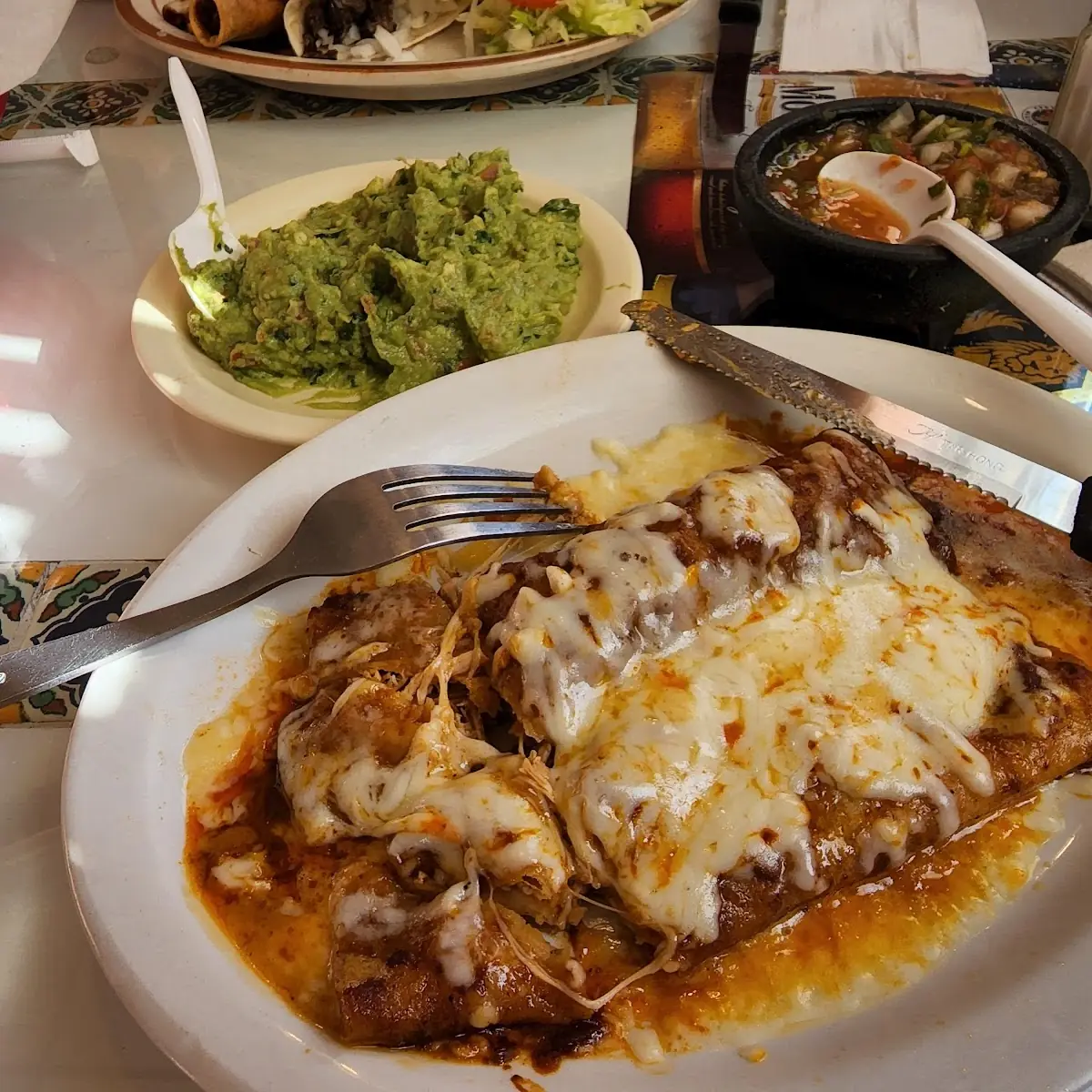Chicken and Cheese Enchiladas Guacamole