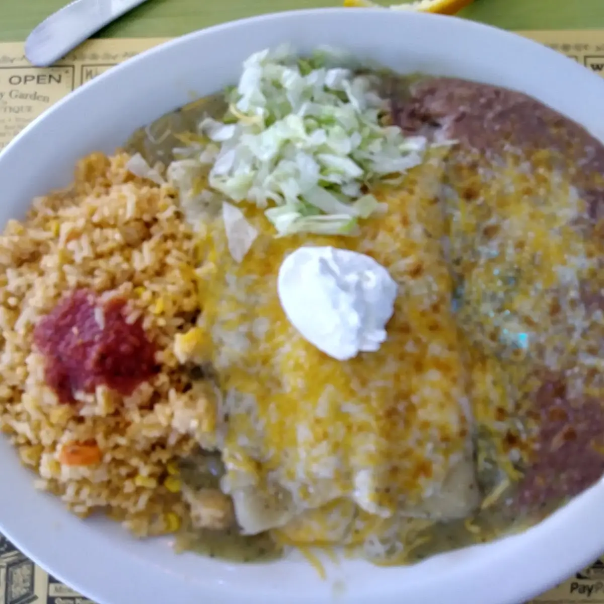 Green Chile Enchiladas Verdes Chips and Salsa Verde