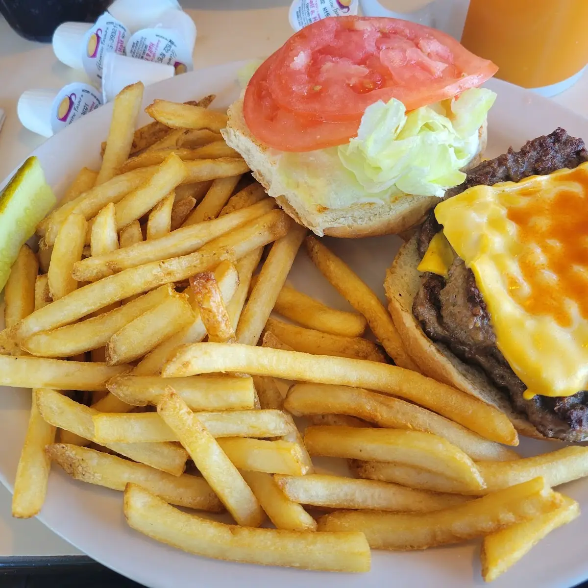Cheese Burger and Fries