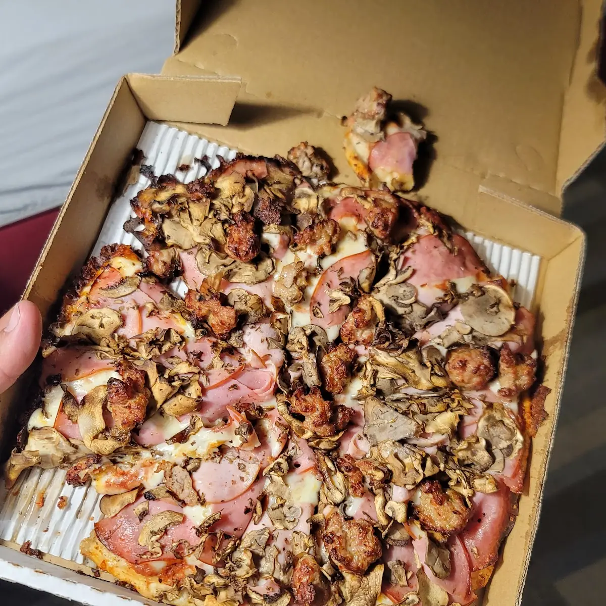 Meat Pizza with Mushrooms