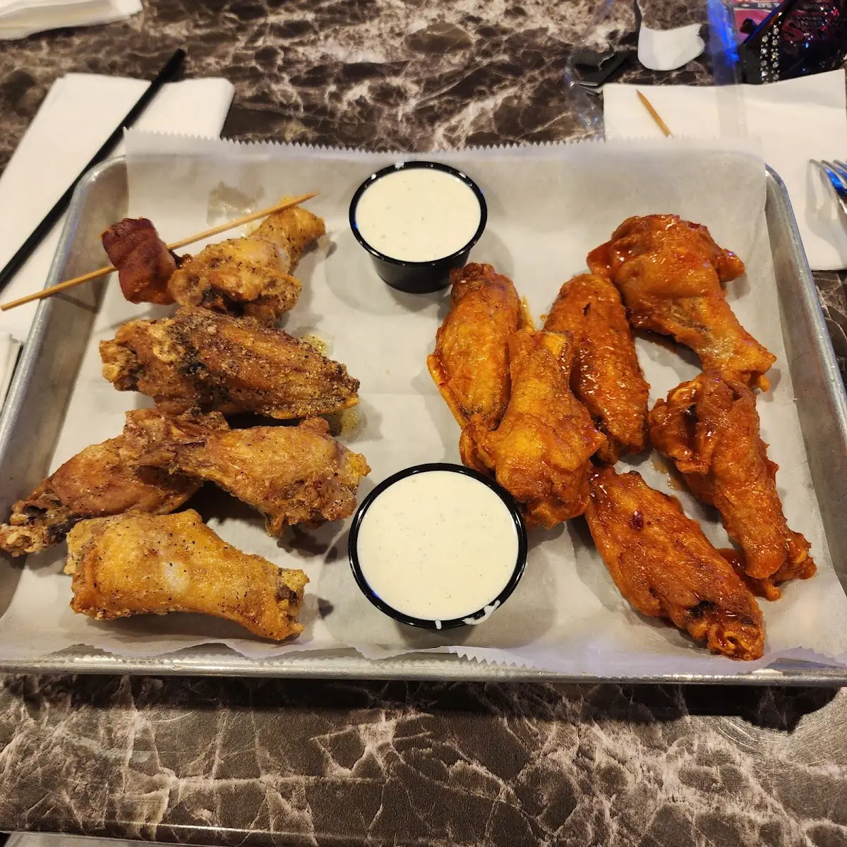 Lemon Pepper Wings and Hot Wings