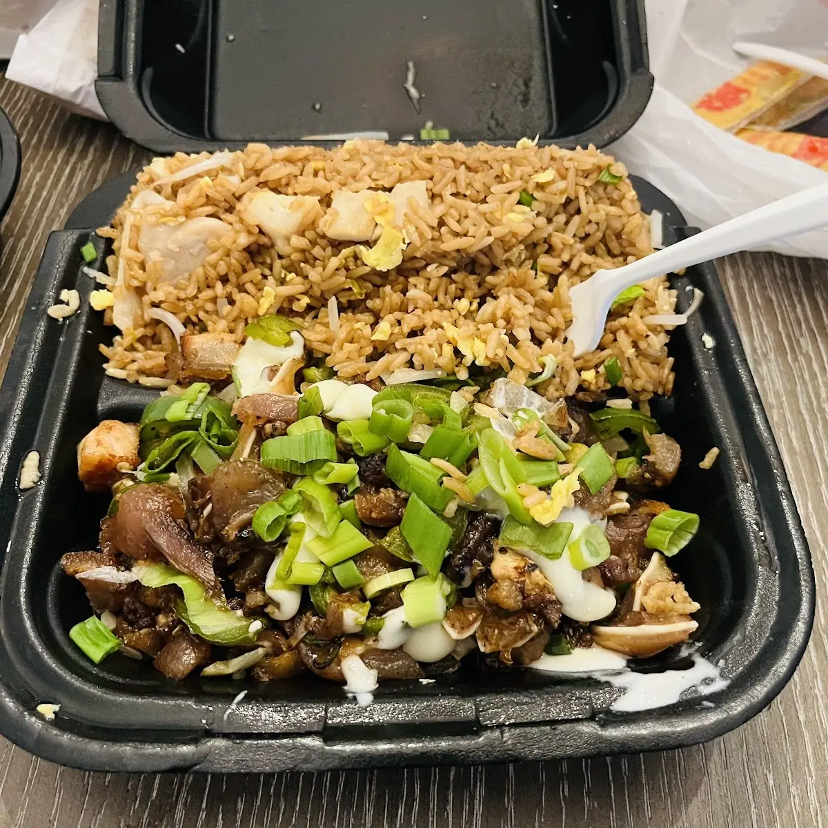 L191. Teriyaki Beef & Fried Shrimp