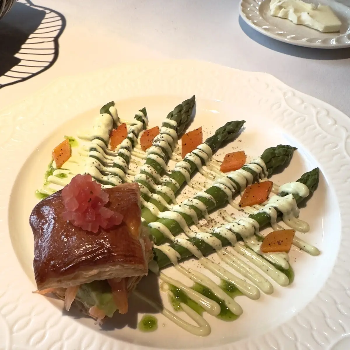 White Asparagus and Smoked Salmon