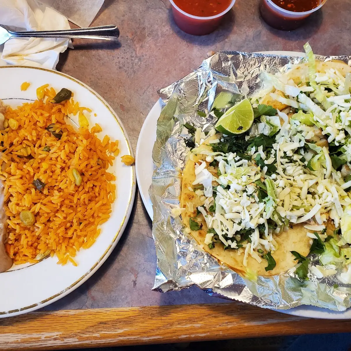 Fish Tacos w Rice & Beans