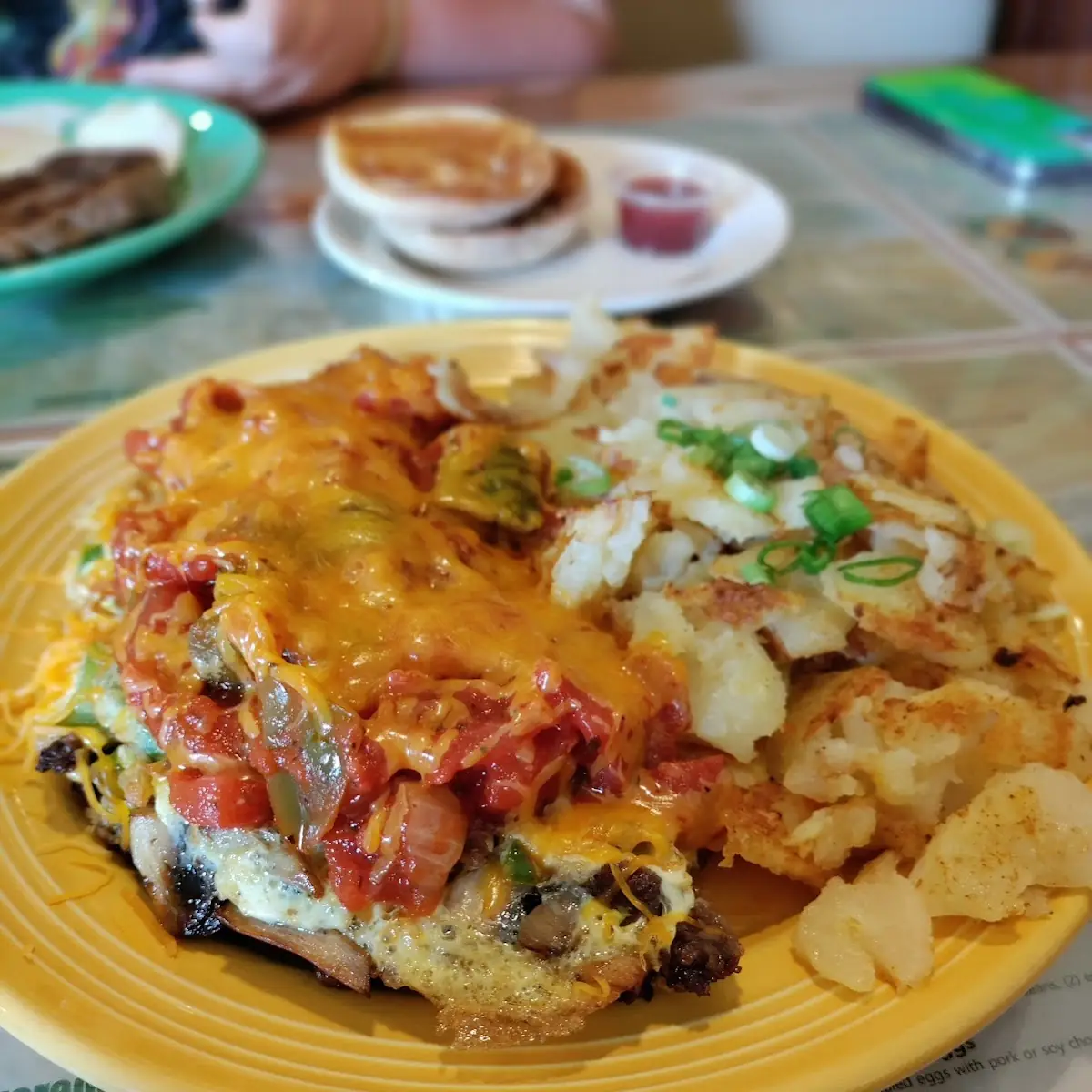 Rancho Omelette and Top Sirloin and Eggs