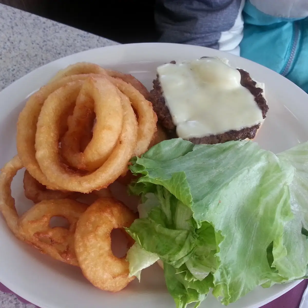 Burger with Onion Rings