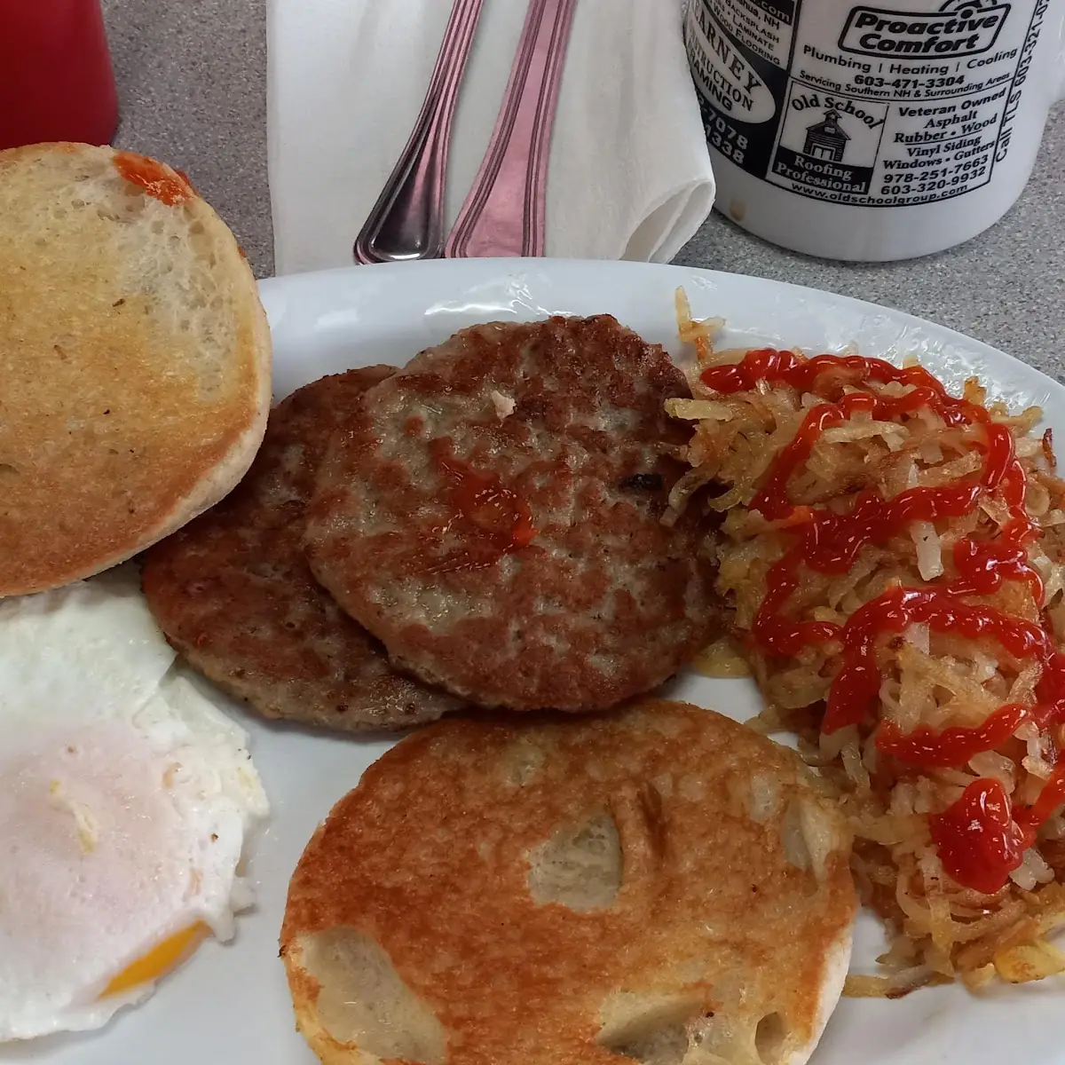 Eggs Sausage English Muffin