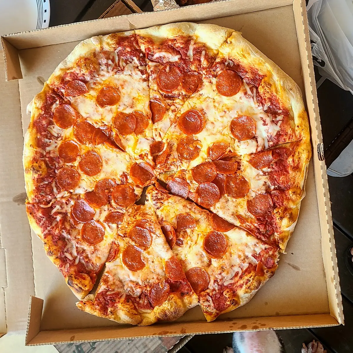 Sliced Pepperoni Pizza in Box