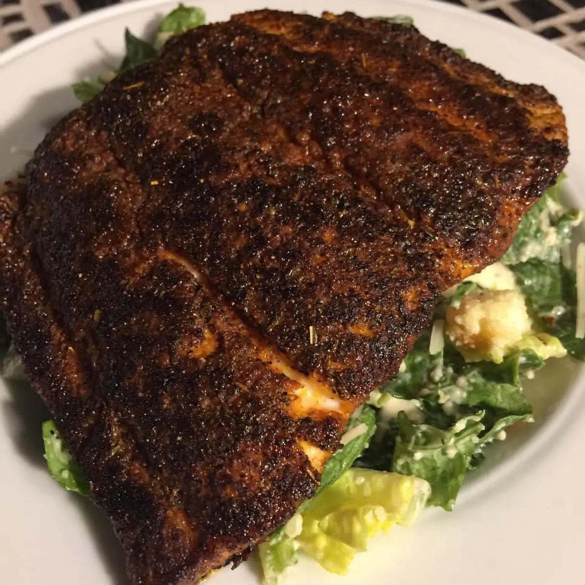 Ceaser Salad w Blackened Salmon