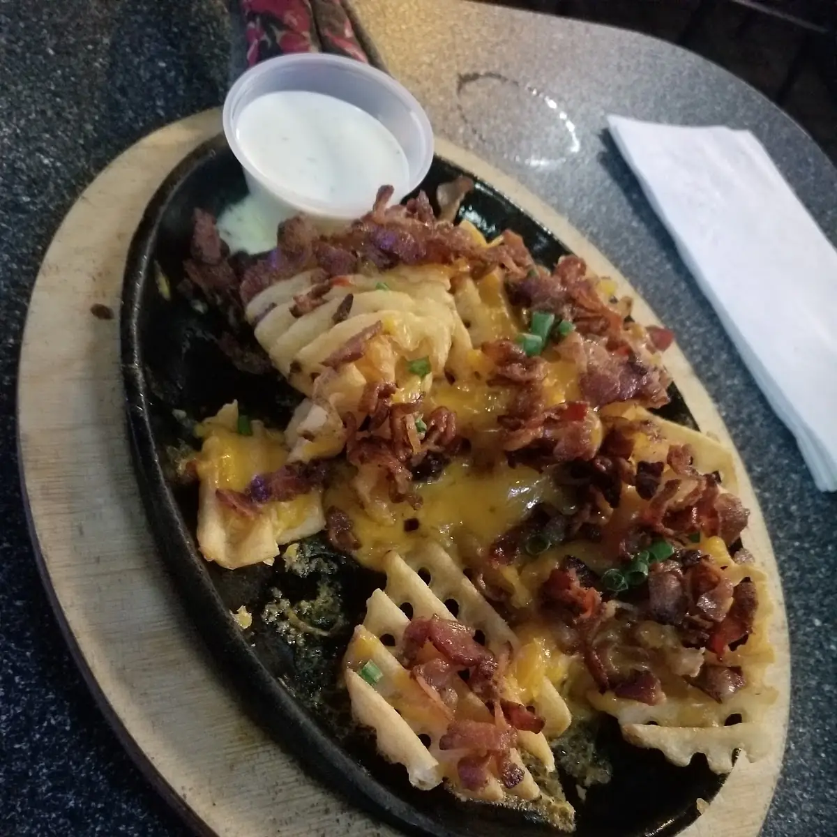 Bacon Cheddar Waffle Fries