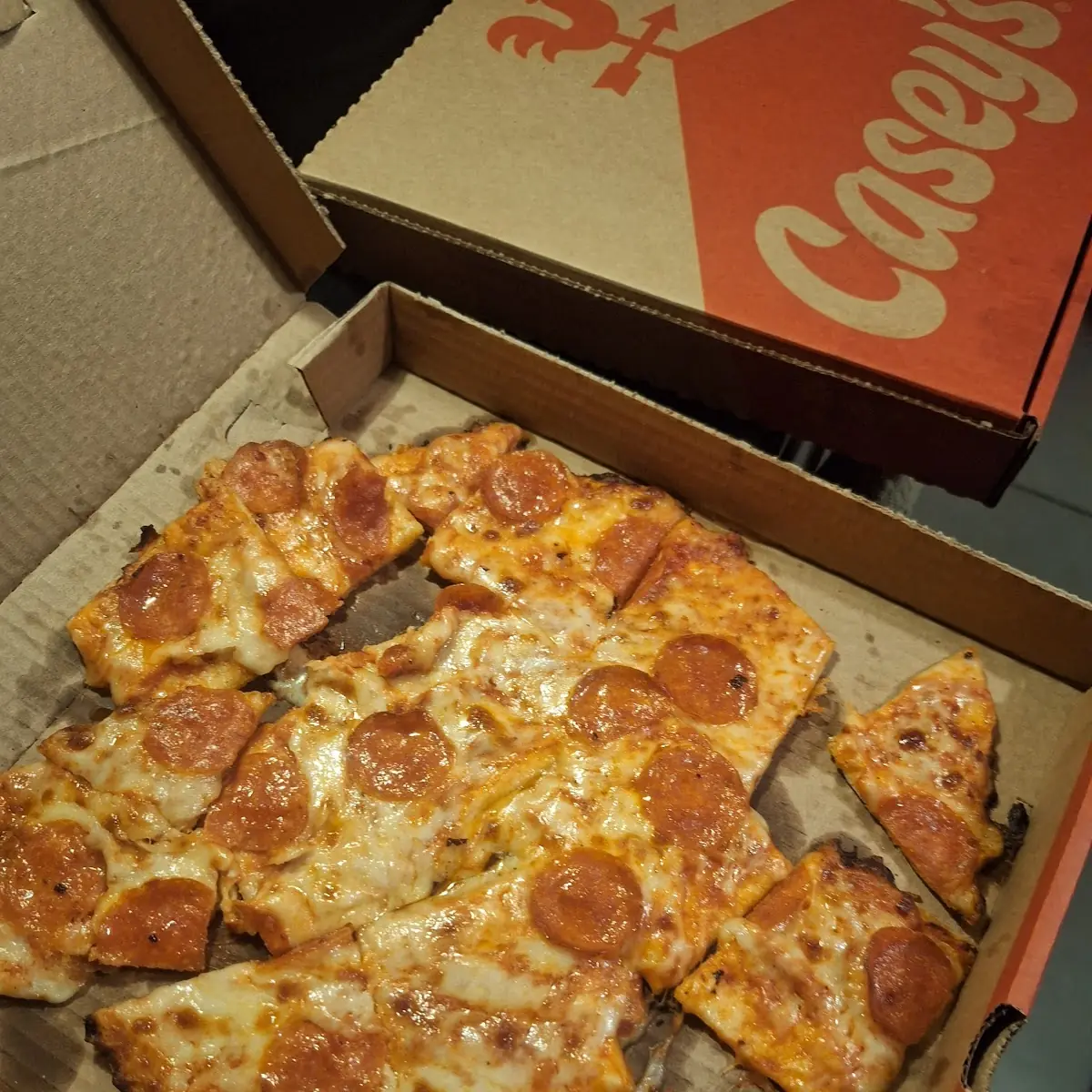 Thin Crust Pepperoni Pizza with Extra Pepperoni There Is a Lot Wrong There