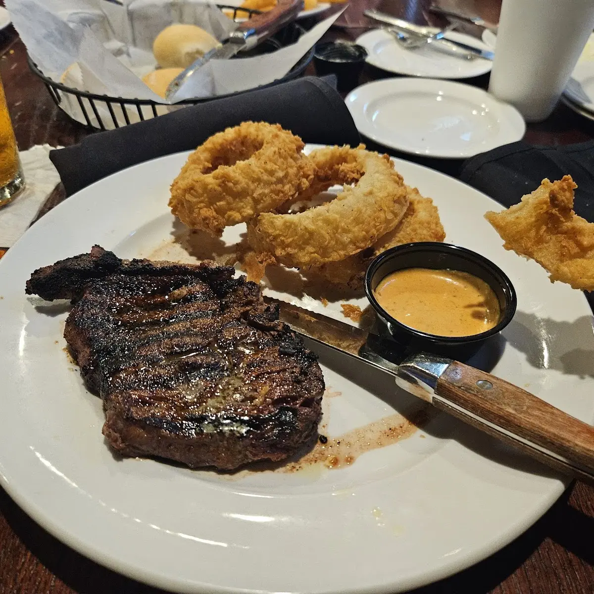 Ribeye Steak with Onion Rings
