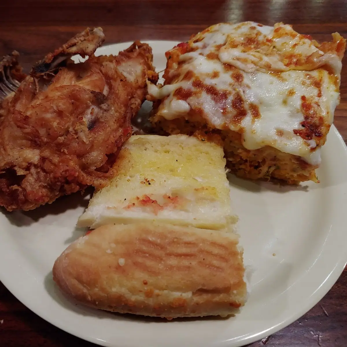 Fried Chicken Lasagna Garlic Bread