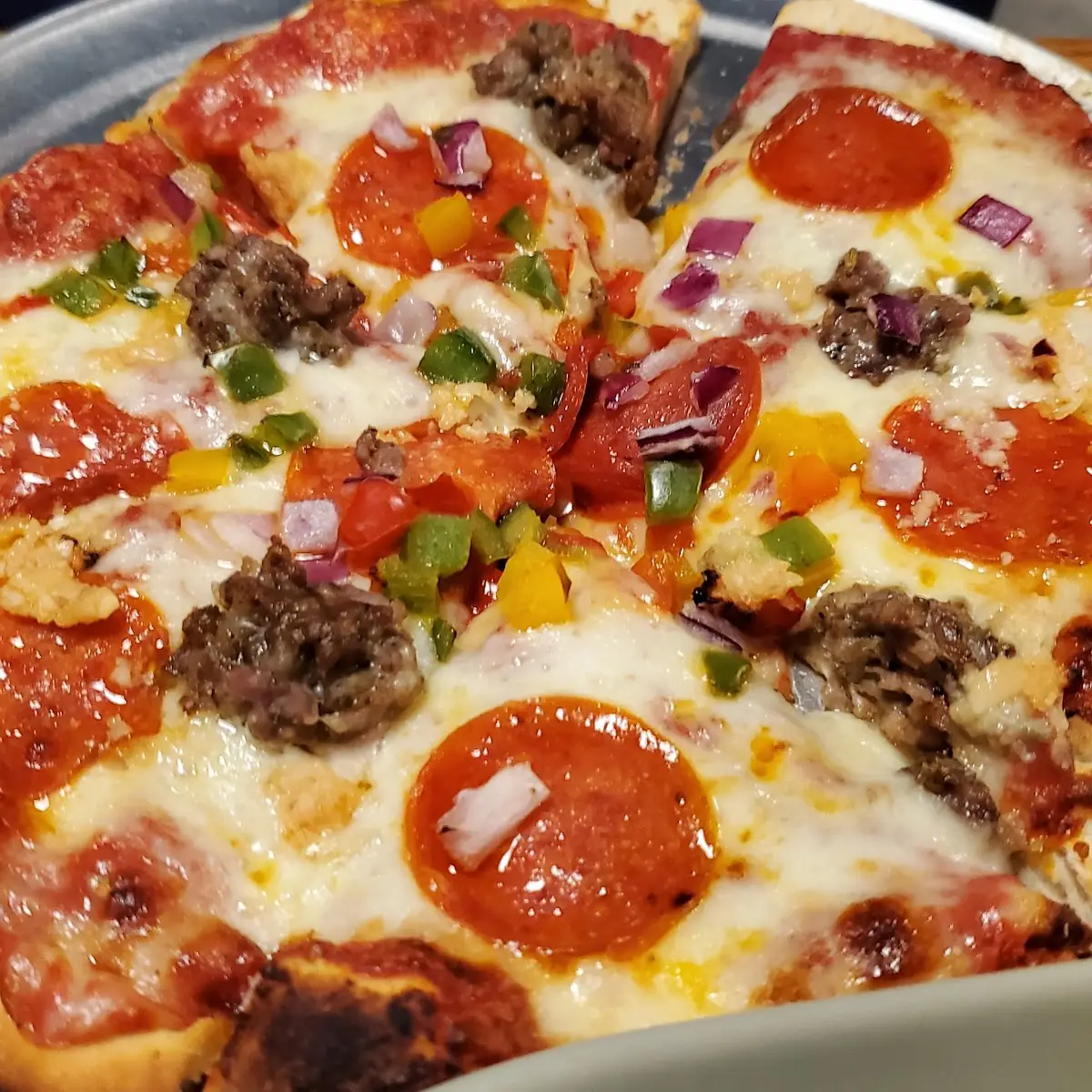 Pepperoni and Sausage Pizza