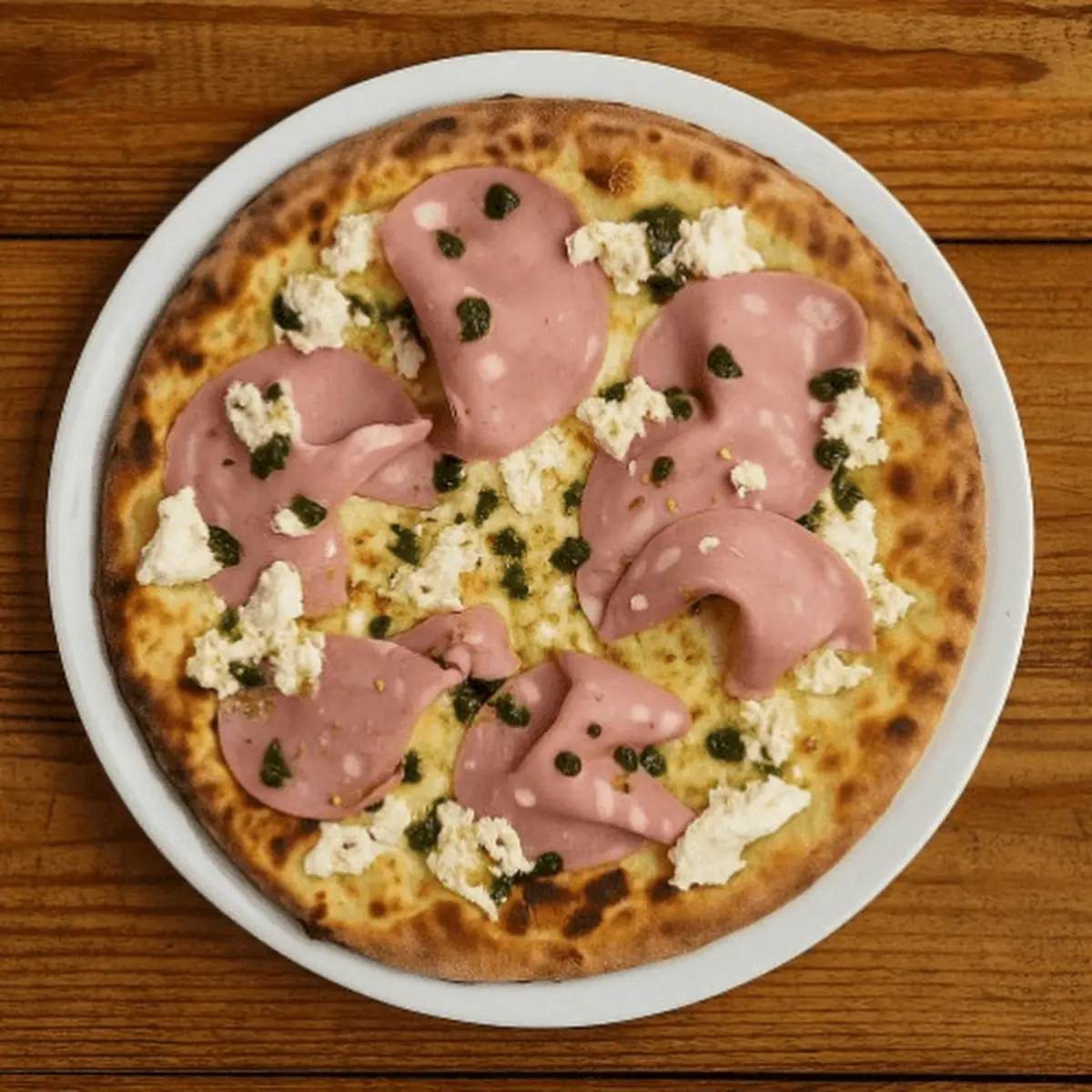 Mortadella Burrata & Pistachio Pizza