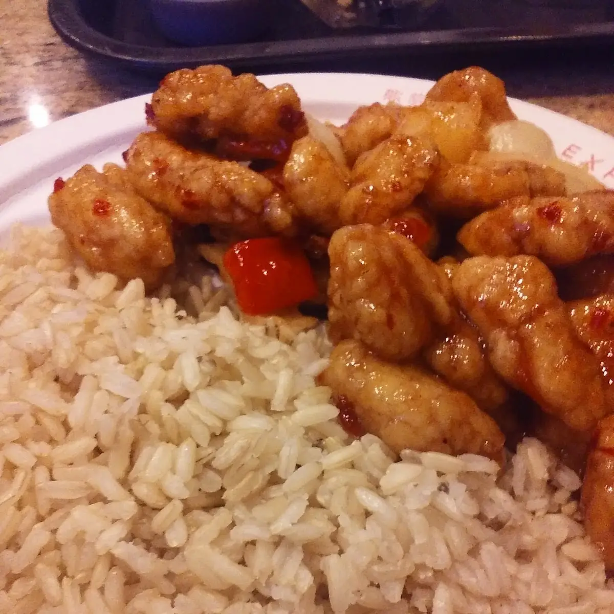 Brown Rice and Sweet and Fire Chicken