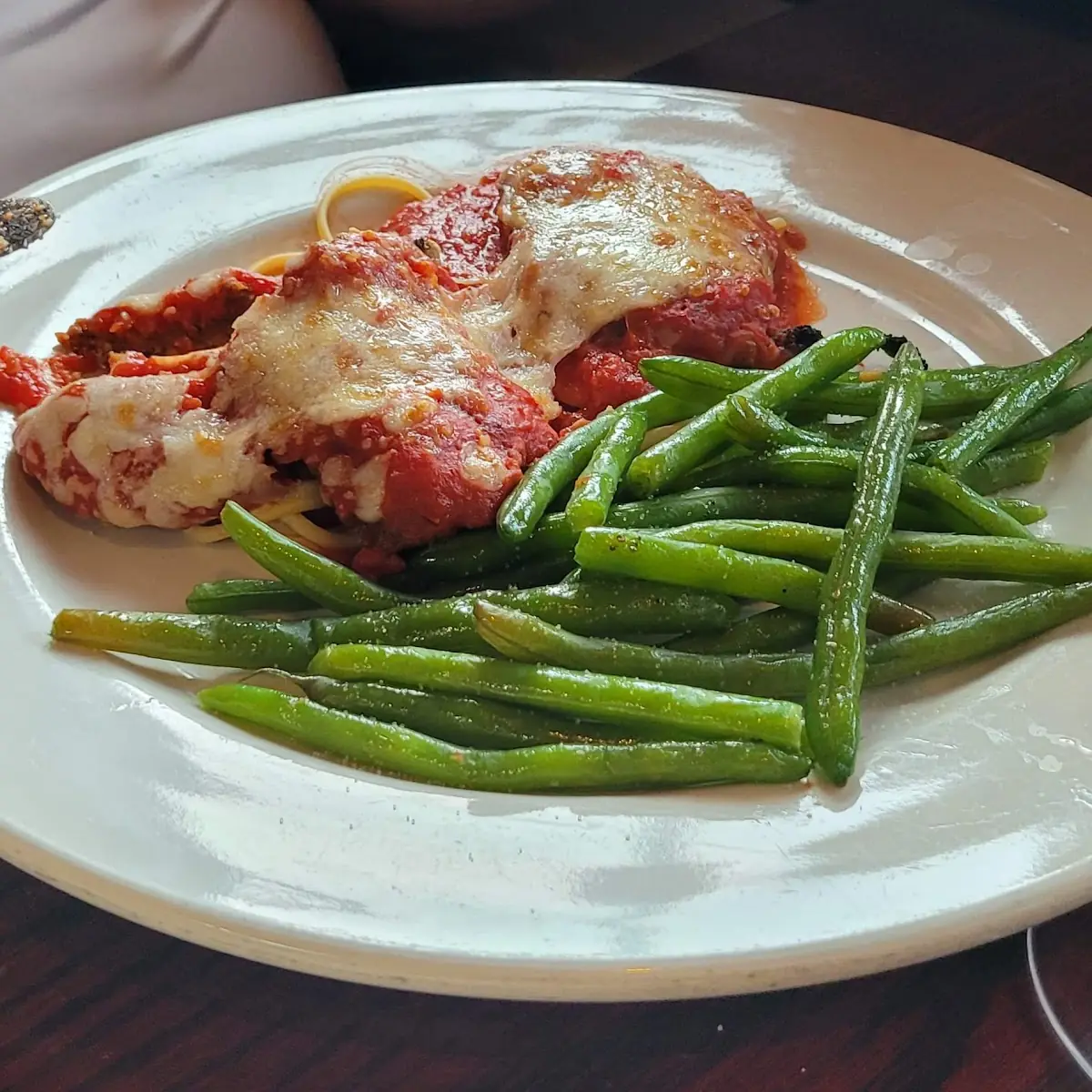 Veal Parmigiana with Green Beans