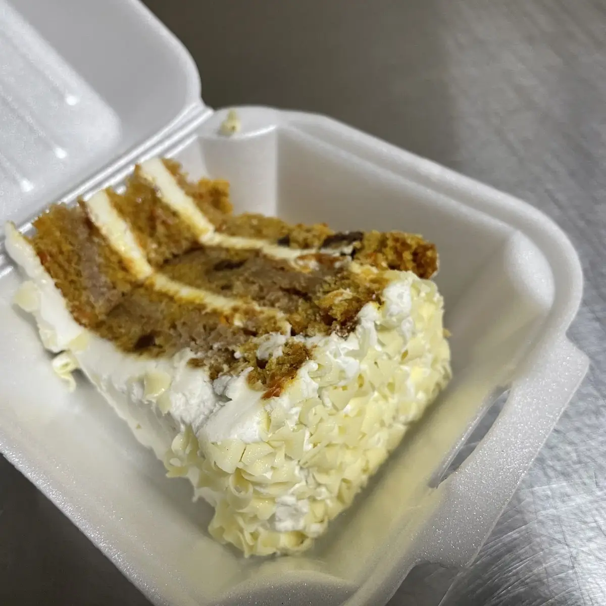 Carrot Cake with White Chocolate Shavings