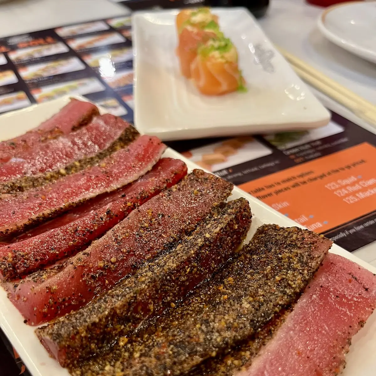 Seared Tuna and Yellowtail Sashimi