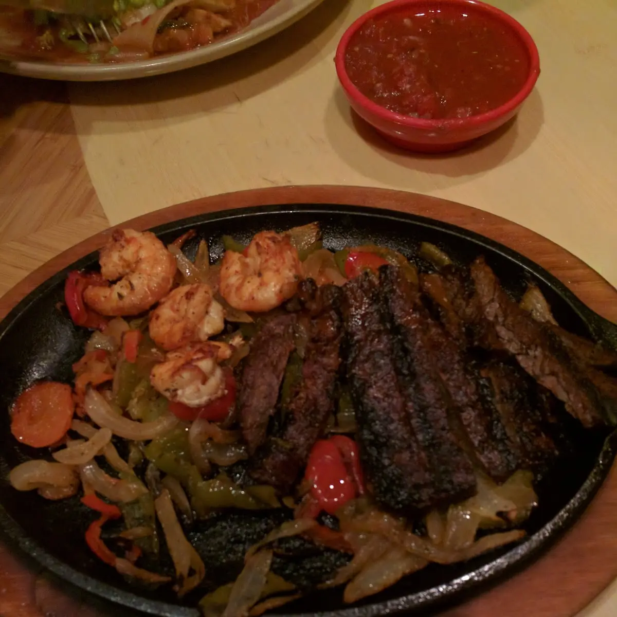 Half Shrimp Half Steak Fajitas