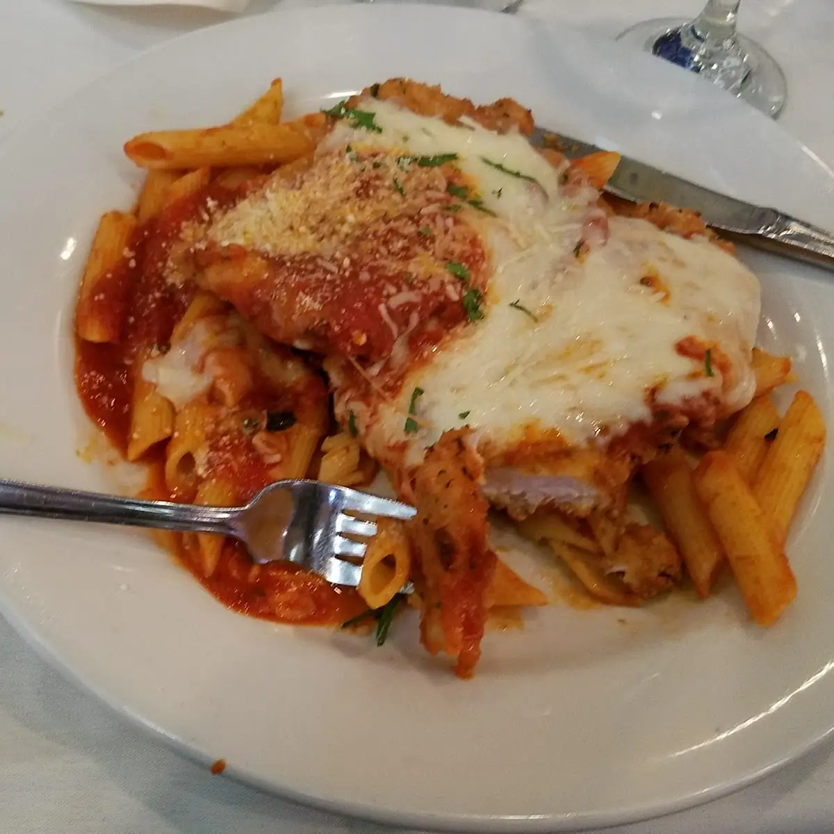 Chicken Parmigiana with Spaghetti