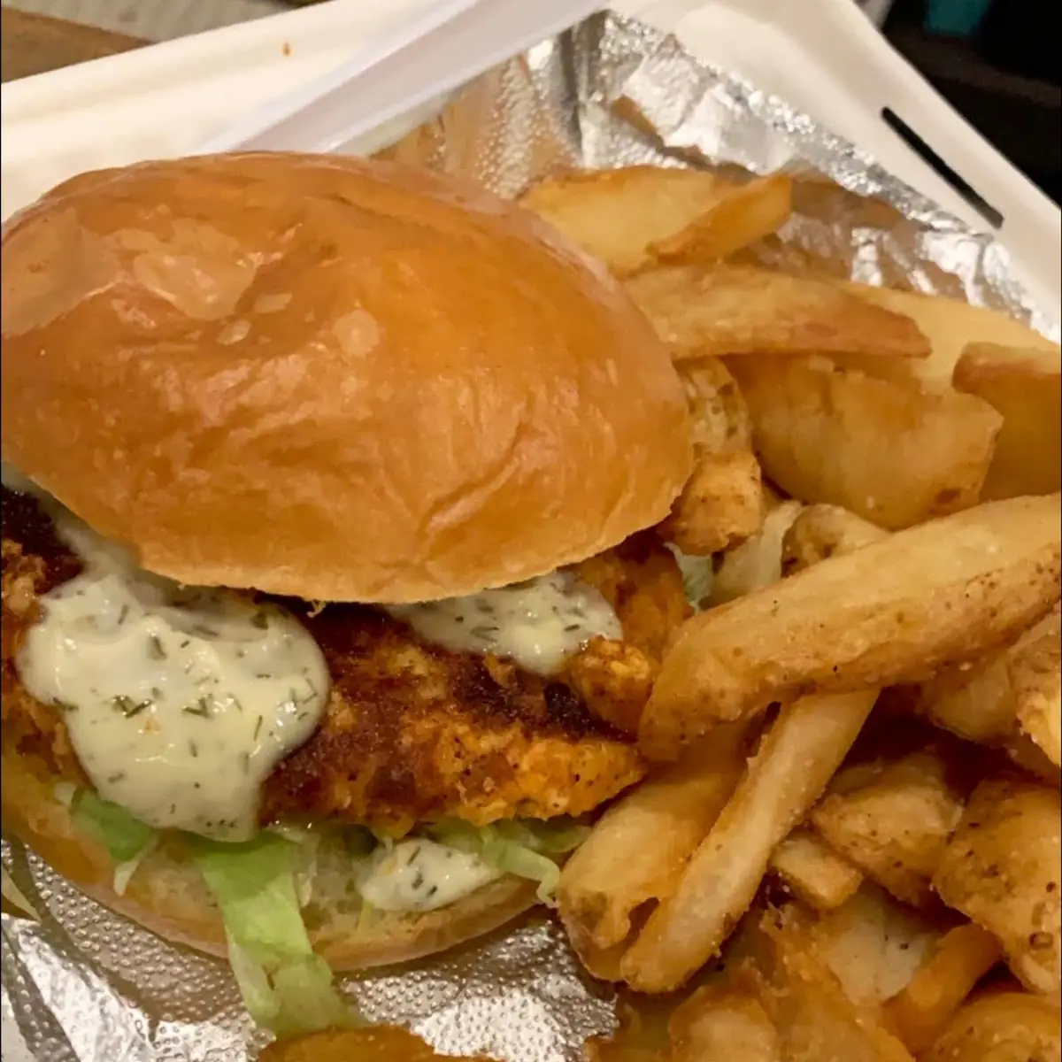 Crab Cake Sandwich and Fries