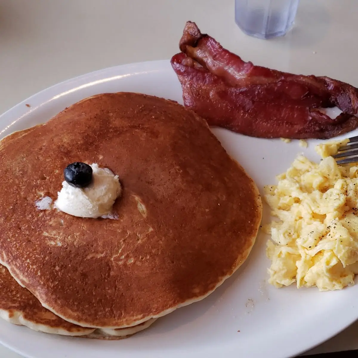 Blueberry Pancakes and Eggs