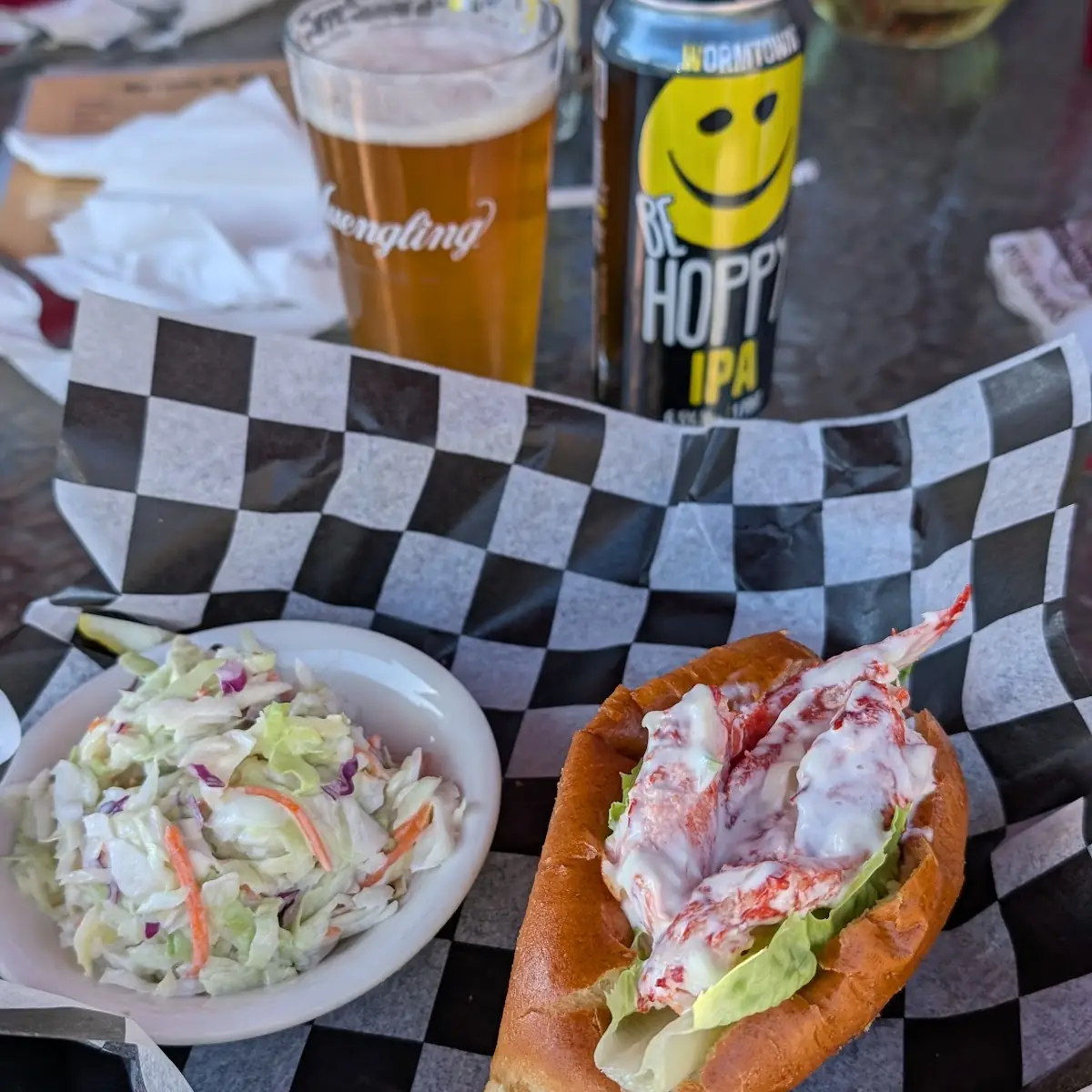 Lobster Roll and Be Hoppy IPA